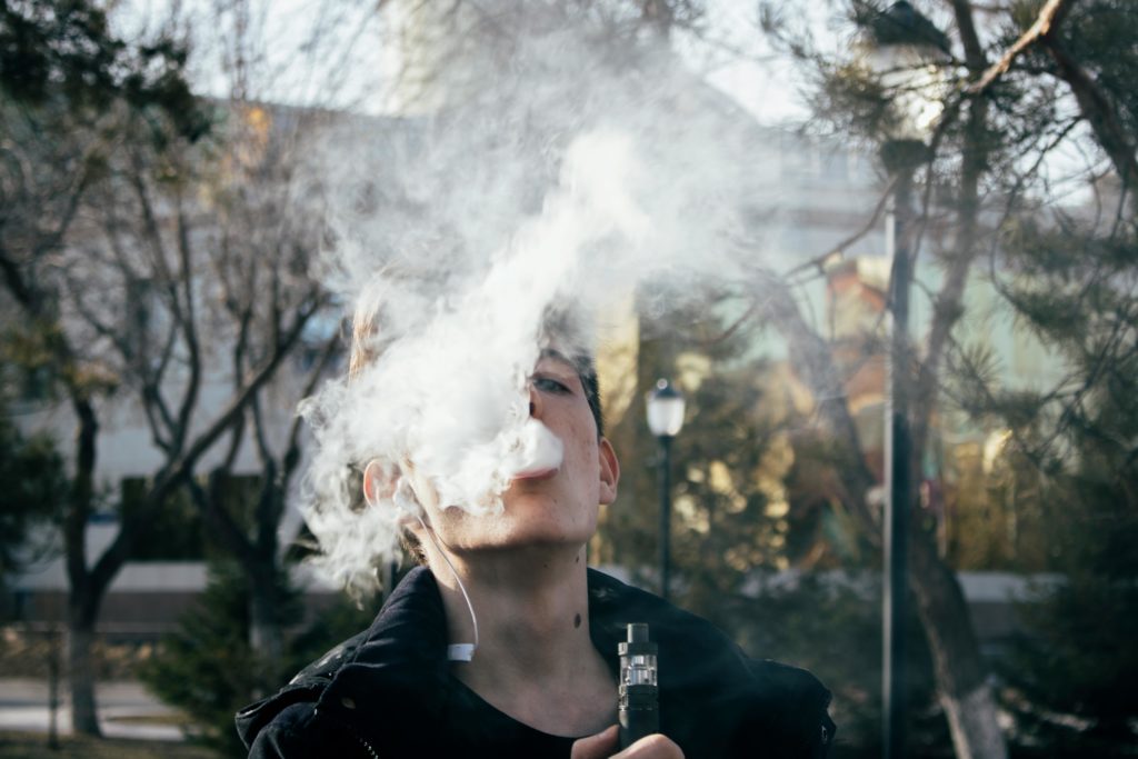 vaping health risks modern interior aesthetic professional photography