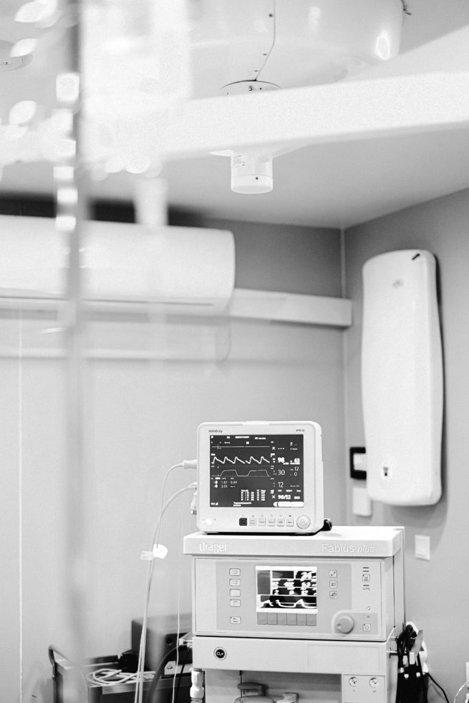 modern cardiology clinic echocardiography room modern interior aesthetic professional photography