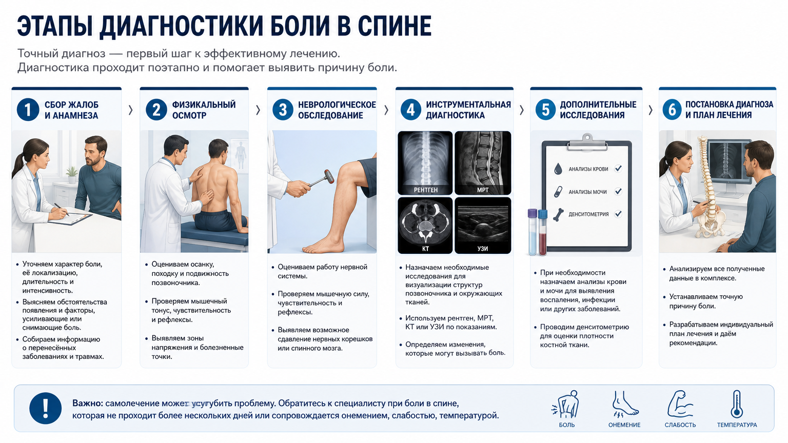 Инфографика: Боль в спине с отдачей в ногу: когда нужна срочная диагностика